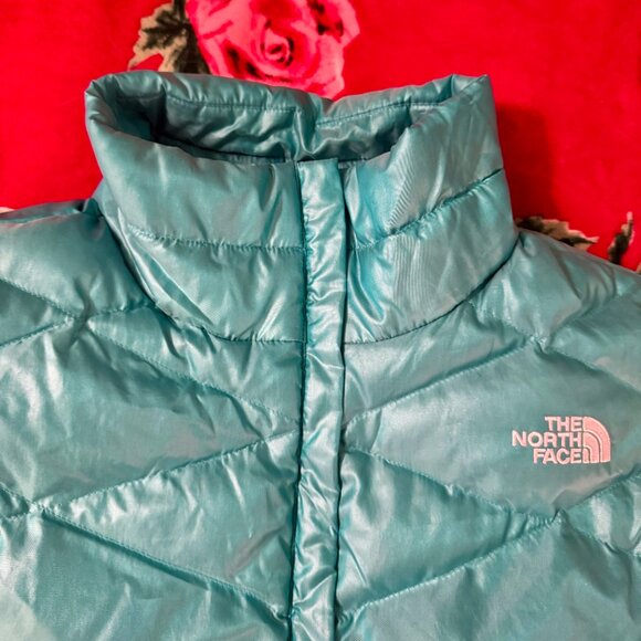 North Face Women’s 550 Reversible Down Vest XL Teal Turquoise Gray Lightweight - Picture 5 of 14